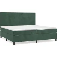 Syfax Boxspringbett mit Matratze Dunkelgrün 200x200 cm Samt