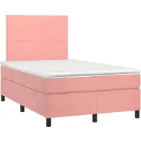Syfax Boxspringbett mit Matratze Rosa 120x200 cm Samt