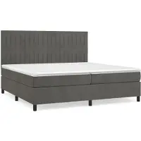 Syfax Boxspringbett mit Matratze Dunkelgrau 200x200 cm Samt