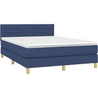 Syfax Boxspringbett mit Matratze Blau 140x190 cm Stoff