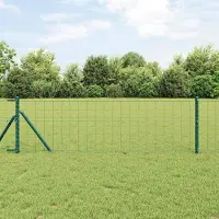 Syfax Zaun mit Pfosten Grün 0,8 x 10 m Stahl