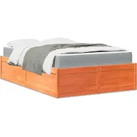 vidaXL Möbel Bett mit Matratze Wachsbraun 120x190 cm Massivholz Kiefer - Klassische Betten 3281954