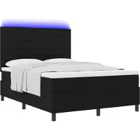 Syfax Boxspringbett mit Matratze mit LED Schwarz 140 x 190 cm Stoff
