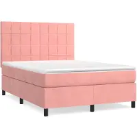 Syfax Boxspringbett mit Matratze Rosa 140x200 cm Samt