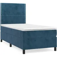 Syfax Boxspringbett mit Matratze Dunkelblau 80x200 cm Samt
