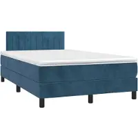 Syfax Boxspringbett mit Matratze Dunkelblau 120x190 cm Samt