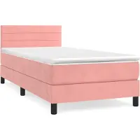 Syfax Boxspringbett mit Matratze Rosa 100x200 cm Samt