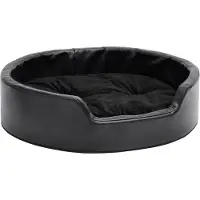 Syfax Hundebett Schwarz 69x59x19 cm Plüsch und Kunstleder
