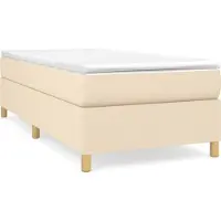 Syfax Boxspringbett mit Matratze Creme 90x200 cm Stoff