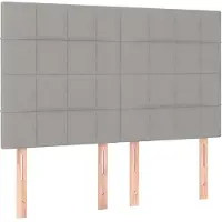 Syfax Kopfteil Hellgrau 144x5x118/128 cm Stoff