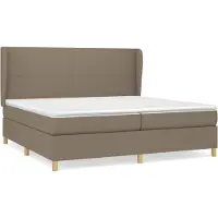 Syfax Boxspringbett mit Matratze Taupe 200x200 cm Stoff
