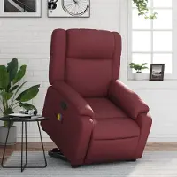 vidaXL Massagesessel mit Aufstehhilfe Weinrot Kunstleder , Klassische Sessel 2024 Neu