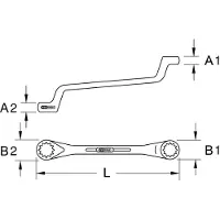 Ks Tools EDELSTAHL Doppel-Ringschlüssel, gekröpft