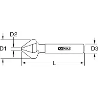 Ks Tools 336.0074, Bohrer, Entgratfräser, Drehung der rechten Hand, 3 cm, 71 mm, Metall, Nicht-eisenhaltiges Metall, Stahl