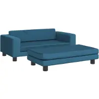 Syfax Hundebett mit Verlängerung Blau 100x50x30 cm Samt