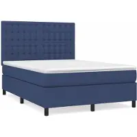 Syfax Boxspringbett mit Matratze Blau 140x190 cm Stoff