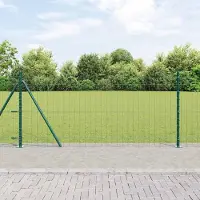 Syfax Zaun mit Pfosten Grün 1 x 10 m Stahl und PVC