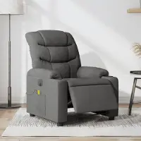 vidaXL Massagesessel Fernsehsesel Elektrisch Dunkelgrau Stoff 3206637