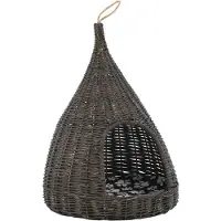 vidaXL "SALE 2026" Katzenhaus mit Kissen Grau 40x60 cm Naturweide Tipi - Kratzbäume DE5463268