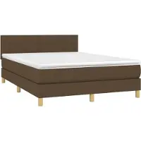 Syfax Boxspringbett mit Matratze Dunkelbraun 140x200 cm Stoff
