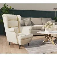 Prolenta Maison Exclusive - Sessel Cremeweiß Samt