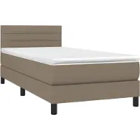 Syfax Boxspringbett mit Matratze Taupe 100x200 cm Stoff