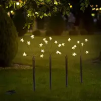 Gravidus 4er Set LED Sternleuchtstäbe mit 6 LED-Lichtern Weihnachtsdekoration