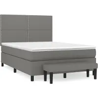 Syfax Boxspringbett mit Matratze Dunkelgrau 140x190 cm Stoff