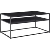 Wohnling Couchtisch 100x60x45 cm Metall Wohnzimmertisch Industrial Schwarz Sofatisch Stahl mit Stauraum Loungetisch mit Ablagefach Kaffeetisch