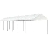vidaXL CLORIS Designermöbel Pavillon mit Dach Weiß 13,38x2,28x2,69 m Polyethylen , Pavillons & Partyzelte Design 2024