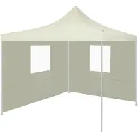 Syfax Faltzelt mit 2 Wänden 291x291x315 cm Cremeweiß