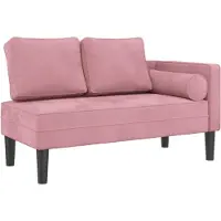 vidaXL Chaiselongue mit Kissen Rosa Samt