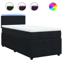 Syfax Boxspringbett mit Matratze Schwarz 80x200 cm Samt