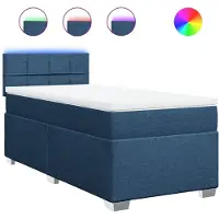 Syfax Boxspringbett mit Matratze Blau 90x200 cm Stoff