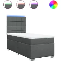 Syfax Boxspringbett mit Matratze Dunkelgrau 90x190 cm Stoff