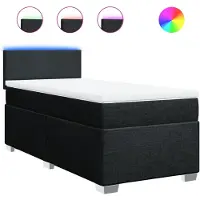Syfax Boxspringbett mit Matratze Schwarz 80x200 cm Stoff