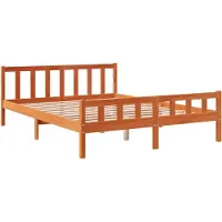 Syfax Massivholzbett ohne Matratze Wachsbraun 150x200 cm Kiefernholz