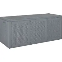 The Living Store Gartenbox Grau PP Rattan 270 L