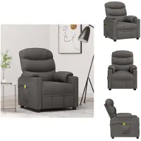 vidaXL Massagesessel Dunkelgrau Stoff - Massagesessel
