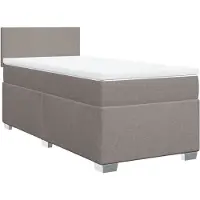 Syfax Boxspringbett mit Matratze Taupe 90x190 cm Stoff