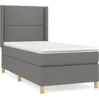 Syfax Boxspringbett mit Matratze Dunkelgrau 100x200 cm Stoff