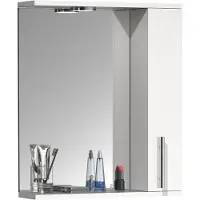 VCM Badschrank zeitlos | Maße ca. H. 60 x B. 50 x T. 14 cm | ausreichend Stauraum | Spiegelschrank - Lisalo M