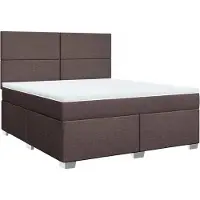 Syfax Boxspringbett mit Matratze Dunkelbraun 180x200 cm Stoff