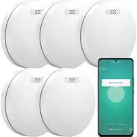 Aroha Smart Connect Smart Rauchmelder WLAN - 10 Jahre Batterie - Feuermelder mit App Tuya & Smartlife - 5 set