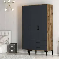 Dmora Kleiderschrank 3 Türen Albireo 120x47,5 cm Braun