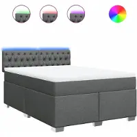 Syfax Boxspringbett mit Matratze Dunkelgrau 160x200 cm Stoff