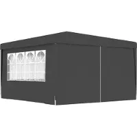 Syfax Profi-Partyzelt mit Seitenwänden 4×4 m Anthrazit 90 g/m²