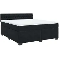 Syfax Boxspringbett mit Matratze Schwarz 180x200 cm Samt