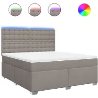 Syfax Boxspringbett mit Matratze Taupe 180x200 cm Stoff