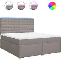 Syfax Boxspringbett mit Matratze Taupe 180x200 cm Stoff